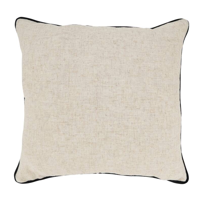 Toscana Daydream Throw Pillow with Piping - 20"x20" - Feather Down - Black
