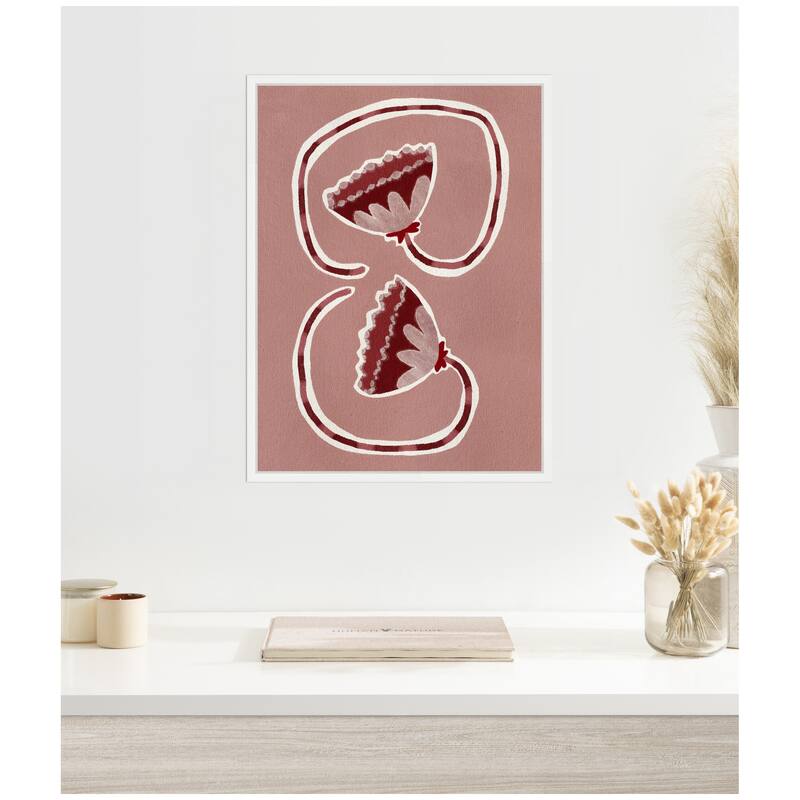 Kate and Laurel Sylvie Delicate Bloom 16 Framed Canvas by Shatha Al Dafai