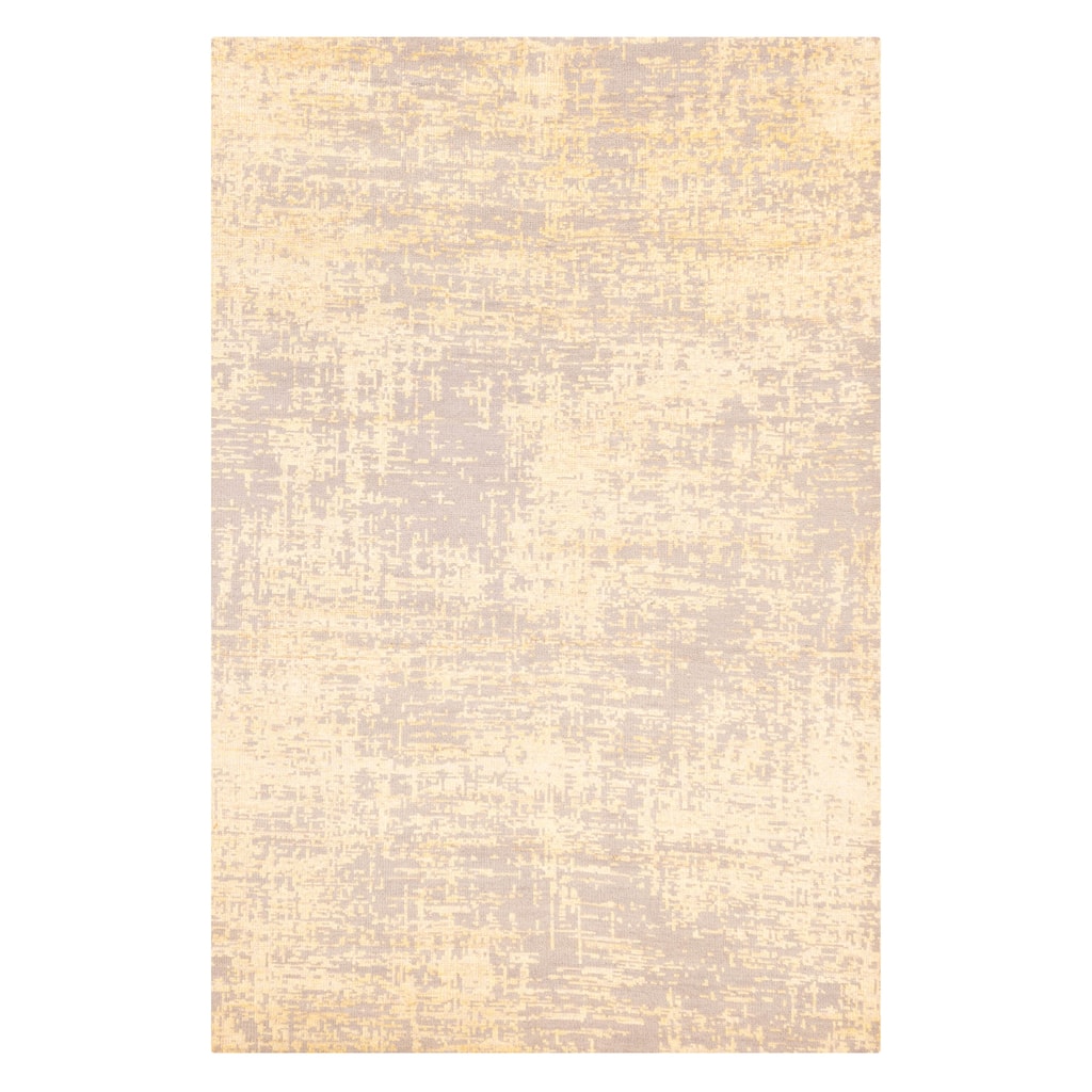 ECARPETGALLERY Hand-knotted Elysian Light Gold Silk, Wool Rug - 6'7 x 9'11