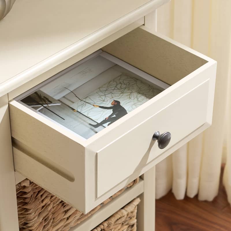 SAFAVIEH Helma Distressed Black Drawer Storage Side Table - 15" x 11.8" x 27.6" - 15"W x 12"D x 26"H