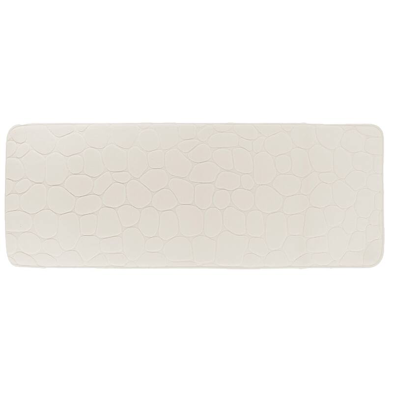 Memory Foam Runner Bath Mat Pebble Design 48x18 - Beige