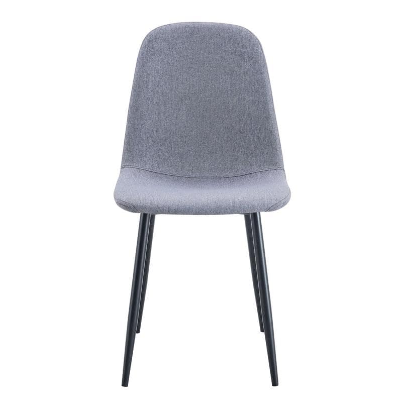 Set of 4 Luxury Dining Chairs – High-Resilience Linen-Cotton Upholstery with Sleek Metal Legs for Timeless Elegance‌