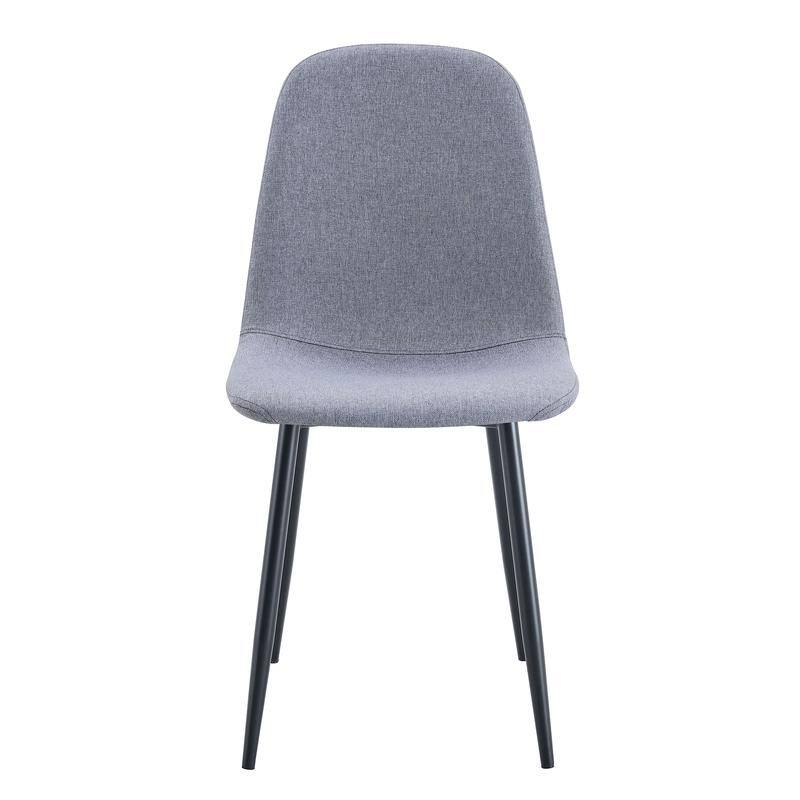 Set of 4 Modern Dining Chairs - Breathable Linen-Cotton Upholstery & Sturdy Integrated Metal Legs