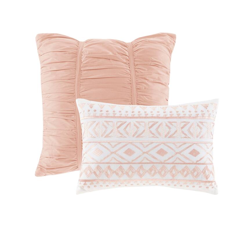 Intelligent Design Cora 7 Piece Reversible Cotton Quilt Set with Euro Shams and Thrwo Pillows