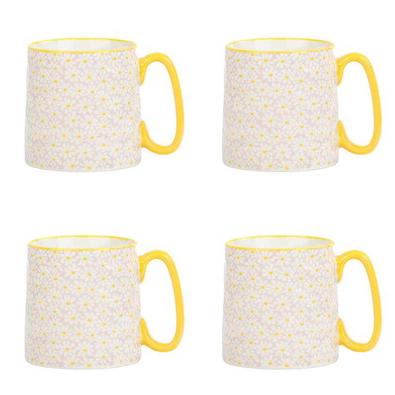 10 Strawberry Street Bella Flora Mugs, Set of 4