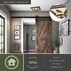 preview thumbnail 2 of 9, Yellowstone Bronze Rustic Moose Tree Square Outdoor Flush Mount Ceiling Light - 14-in W x 5.75-in H x 14-in D