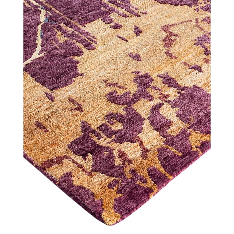 Modern One-of-a-Kind Hand-Knotted Area Rug - Pink, 9' 3" x 12' 1" - 9' 3" x 12' 1"