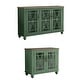 preview thumbnail 2 of 33, 2-Piece Floral Storage Buffet Sideboard Set - 55" & 38" in Width - 55" & 38" in Width Green