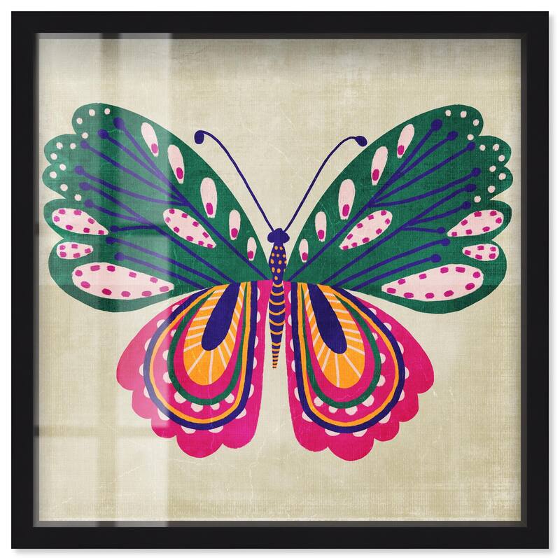 Butterfly Wings Shadowbox by Art Remedy - Black - 24" x 24"