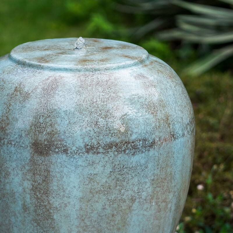 19.5x19.5x32.5" Heavy Outdoor Cement Fountain,Cute Unique Urn Design Water feature