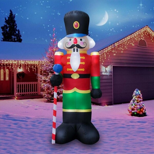 Christmas Inflatable Part - 46: Holidayana Christmas Inflatable Giant 8 Ft. Penguin In Santa Hat Christmas Inflatable Featuring Lighted Interior