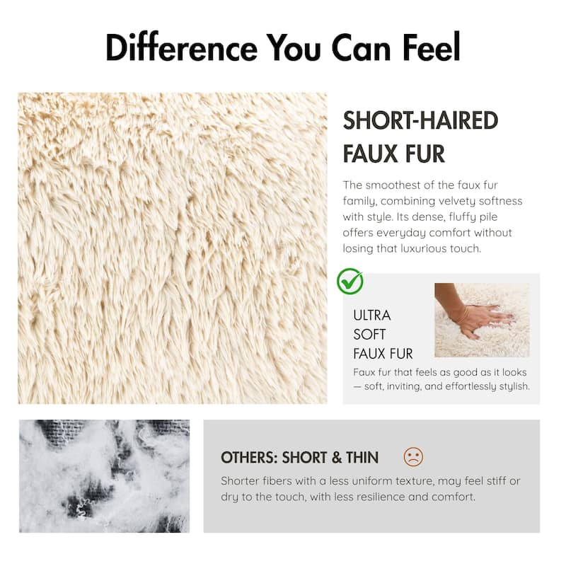 Furniture of America Cynra Modern 66-inch Faux Fur Loveseat with Ball Pillow