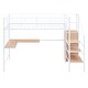 preview thumbnail 8 of 38, Twin Size Metal Loft Bed with Desk, Metal Grid and Wardrobe, White