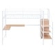 preview thumbnail 6 of 18, Twin Size Metal Loft Bed with Desk and Metal Grid, Stylish Metal Frame Bed with Lateral Storage Ladder and Wardrobe