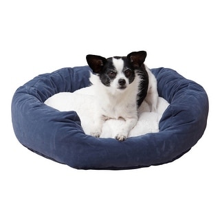 kathy ireland Loved Ones Constant Comfort Bolster Pet Bed Medium Blue Bed Bath Beyond 9964242