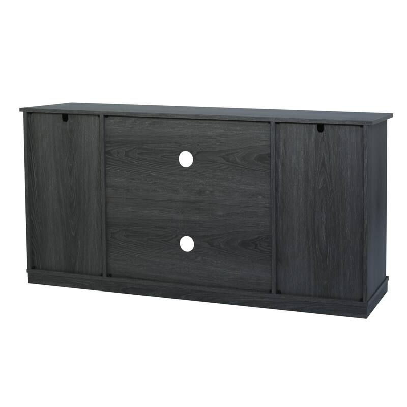 Farmhouse Wood TV Stand with Sliding Barn Door