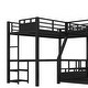 preview thumbnail 9 of 29, L-Shaped Metal Bunk Bed and Loft Bed with Desk, Storage Shelves and Slide