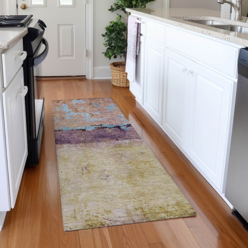 Premium Washable Super Soft Abstract Ombre Mayfield Rug - Salmon - 2'3" x 7'6"