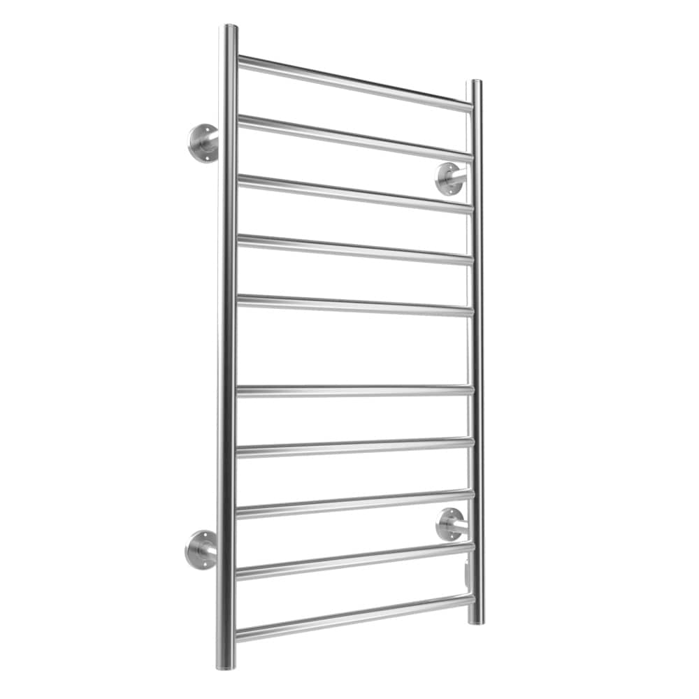 10 Bars Wall Mounted Electric Heated Towel Drying Rack in Silver Bed Bath Beyond 39521191