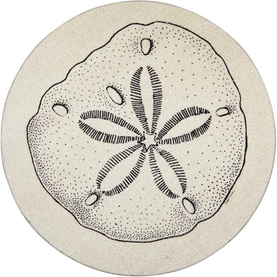 Sand Dollar 4 Pack Round Absorbent Stone Coasters Manufactured in The USA Decorative, Absorbent, Easily Wipes Clean