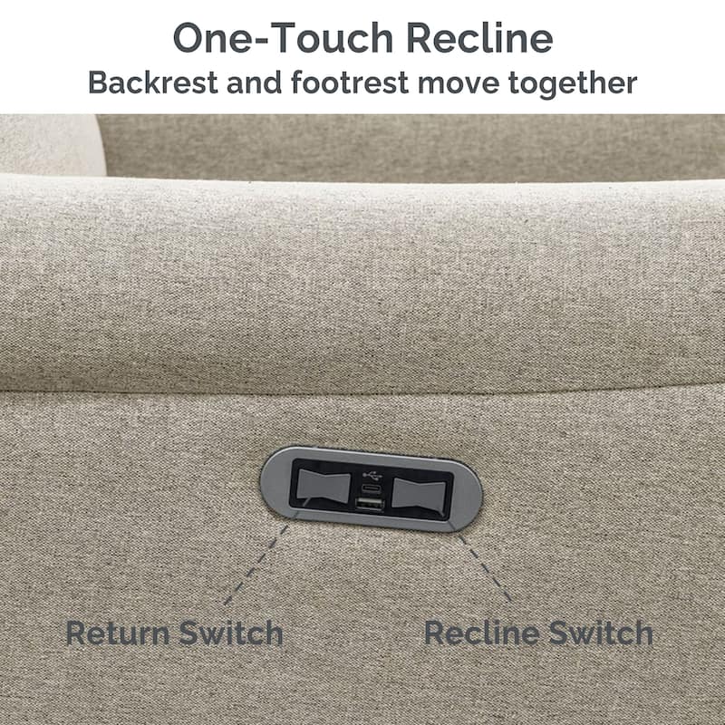 Madison Park Candace Power Recliner 3-in-1 with Swivel, Glider, USB Ports