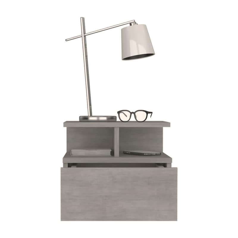 Nightstand Floating Flopini, Bedroom, Smokey Oak,High quality and durable