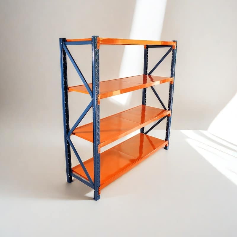 4-Tier Heavy Duty Storage Shelf Steel Rack Adjustable Height for Workshop and Warehouse - 78.66”L x 23.82”W x 78.74”H