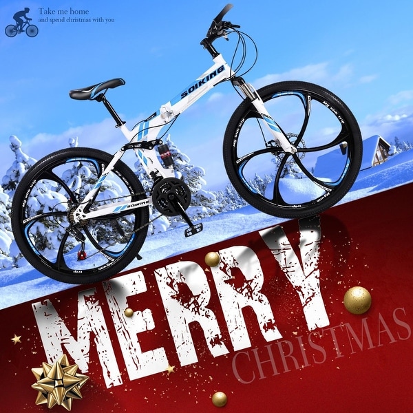 Folding/Full Suspension 26in Mountain Bike Shimano 21 Speed Bikes MTB Bicycle 