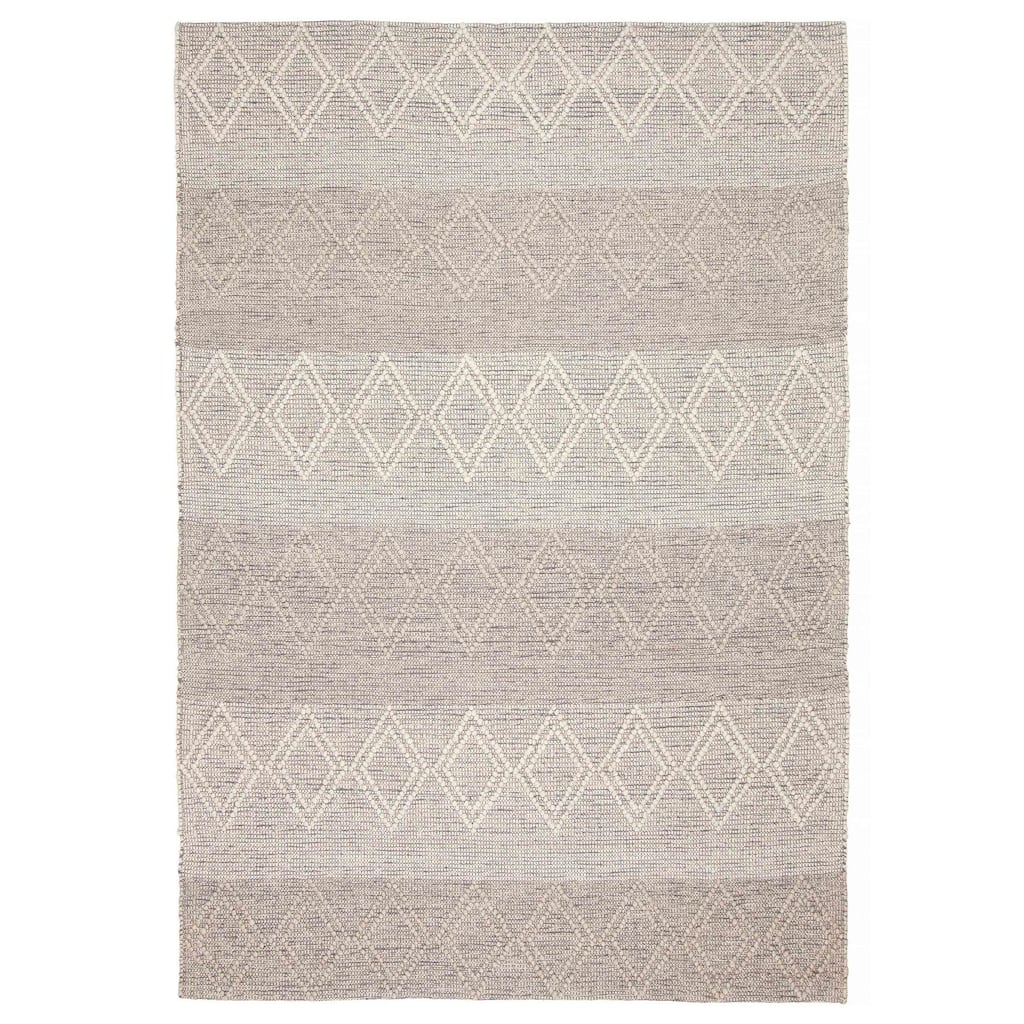 ECARPETGALLERY Braid weave Sienna Grey Wool Rug - 6'1 x 8'10