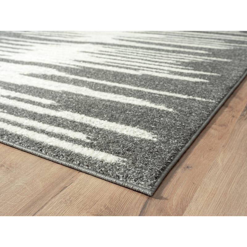 Abani Casa Geometric Ivory and Grey Indoor Area Rug