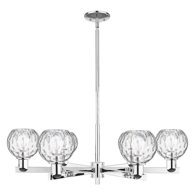 Innovations Lighting Endless Possibilities Arcadia - Athens Water Glass - 6 Light 36" Stem Hung Chandelier - Polished Chrome