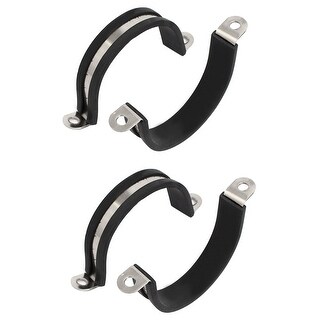Uxcell 40mm Rubber Lined Pipe Clips - 304 Stainless Steel U Clamp 4pcs For Hose & Cable
