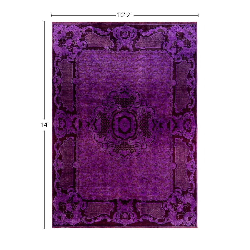 Fine Vibrance One-of-a-Kind Handmade Area Rug - Purple, 10' 2" x 14' 0" - 10' 2" x 14' 0"