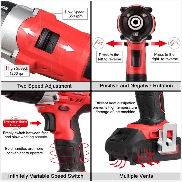 Shop 18v Cordless Drill Driver Impact Tool Kit 1 2 Chuck 2000mah Li Ion Overstock 29592150
