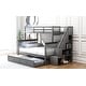 preview thumbnail 14 of 43, Twin Over Full Bunk Bed with Twin size Trundle,Storage and GuardRail