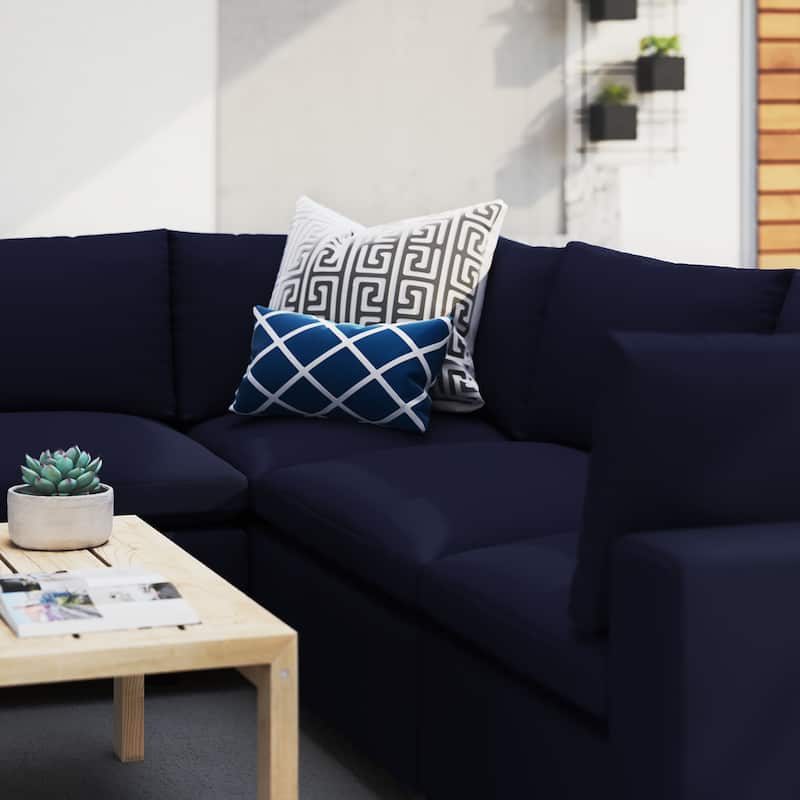 Commix 5-Piece Sunbrella® Outdoor Patio L-Shape Sectional Sofa