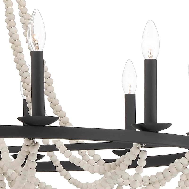Cauhu 12-light Farmhouse Empire Beaded Chandelier - N/A