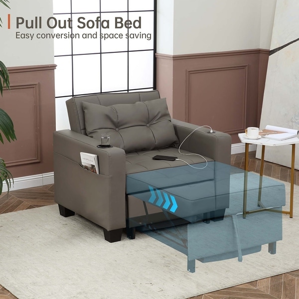 Futon Chair Bed Convertible Chair 3 in 1 Pull Out Sleeper Chair Beds for Living Room On Sale Bed Bath Beyond 39005239