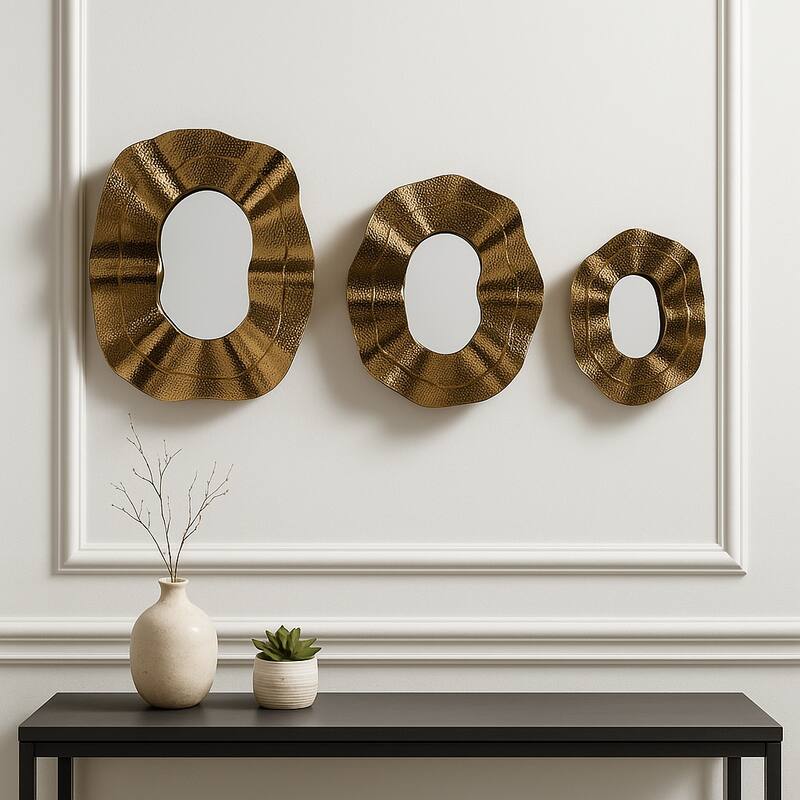 Metal Modern Wall Mirrors Set of 3 - 16", 20" - 24.0"