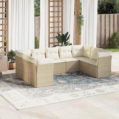 vidaXL Garden Sofa Set Beige - 24.4 x 24.4 x 27.2