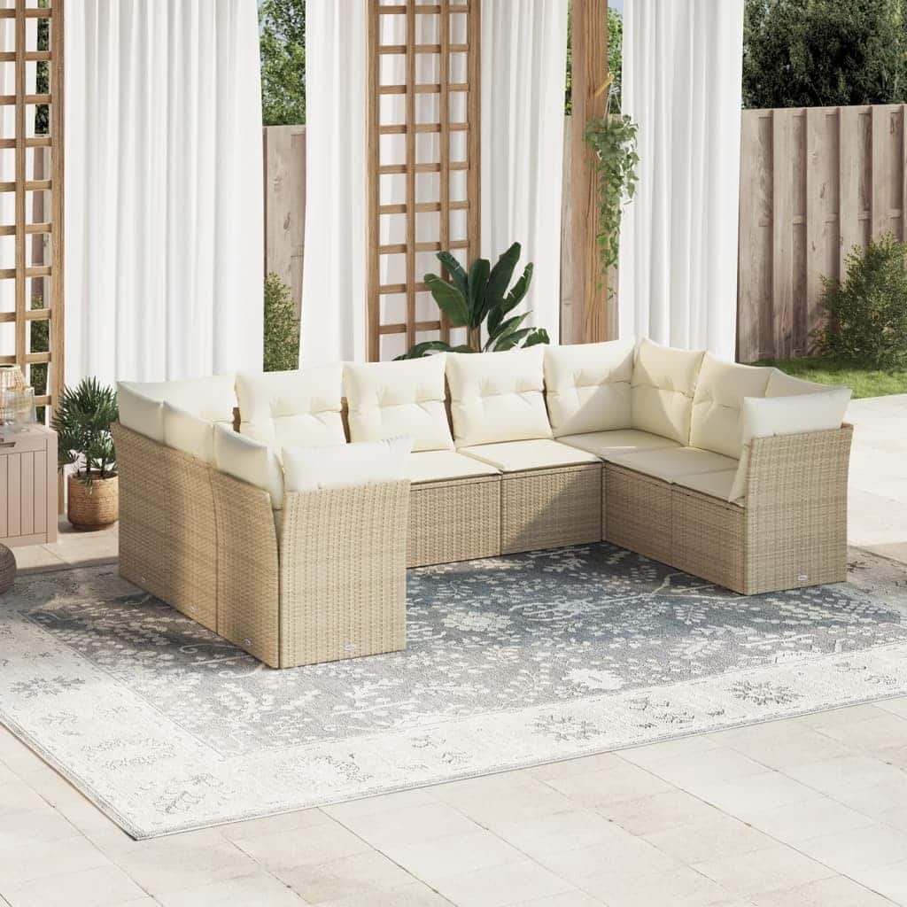 vidaXL Garden Sofa Set Beige - 24.4 x 24.4 x 27.2