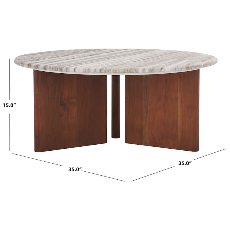 SAFAVIEH Home Lauresse Marble Coffee Table - 35"W x 35"D x 15"H