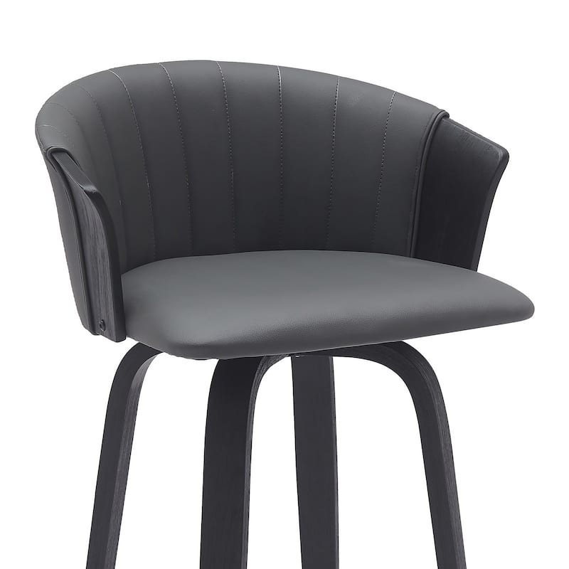 Diana Upholstered Wood Bar or Counter Height Swivel Stool