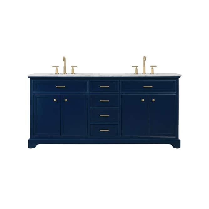 Elegant Lighting VF15072D Americana 72" Free Standing Double Basin - Blue - Painted