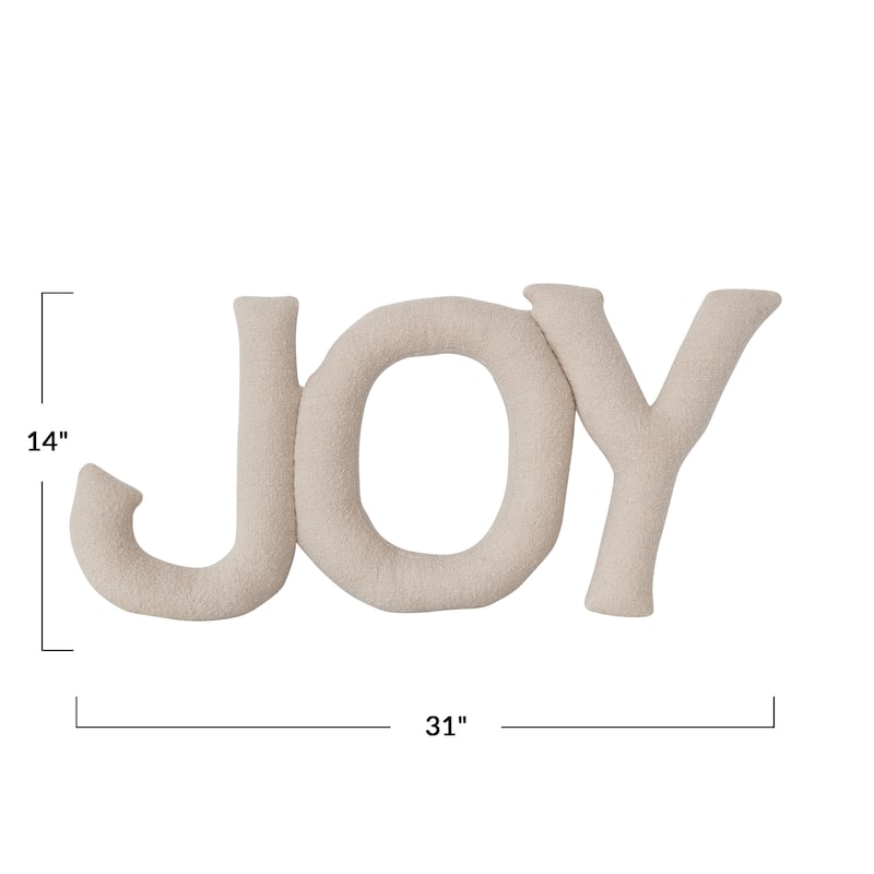 Woven Cotton Slub "JOY" Shaped Pillow