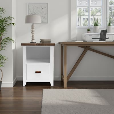Bridgevine Home Modern Farmhouse 22 inch 1-drawer file, No Assembly Required, Two-Tone Finish