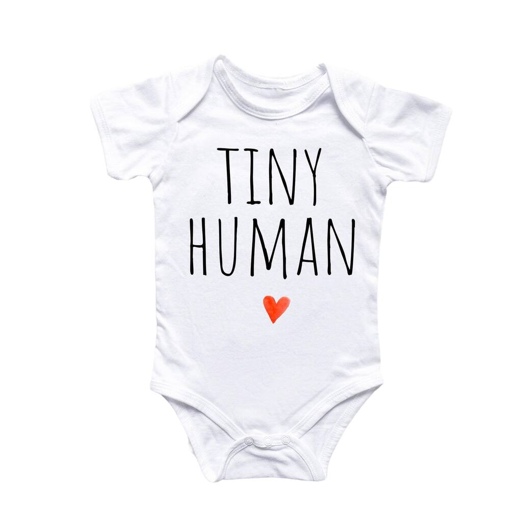 Tiny Human - Baby Boy Girl Clothes Infant Bodysuit Funny Cute Newborn 17