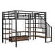 preview thumbnail 26 of 26, Full-Size Metal Loft Bed with Staircase, Built-In Low Storage Desk, and Multi-Tier Shelving for Space-Saving Versatility