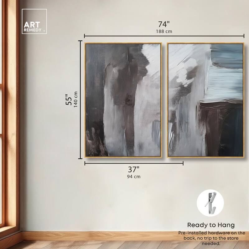 Monochrome Mood I Canvas Set of 2 by Art Remedy
