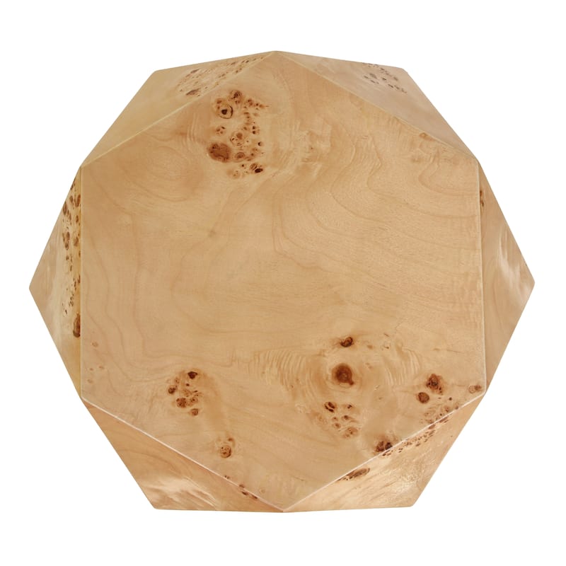 NPD Furniture Malva Burl Wood Geometric Side Table